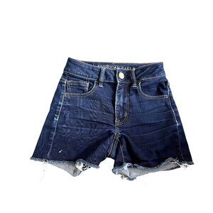 American Eagle Outfitters High RIse Shortie Denim Jean Shorts 00